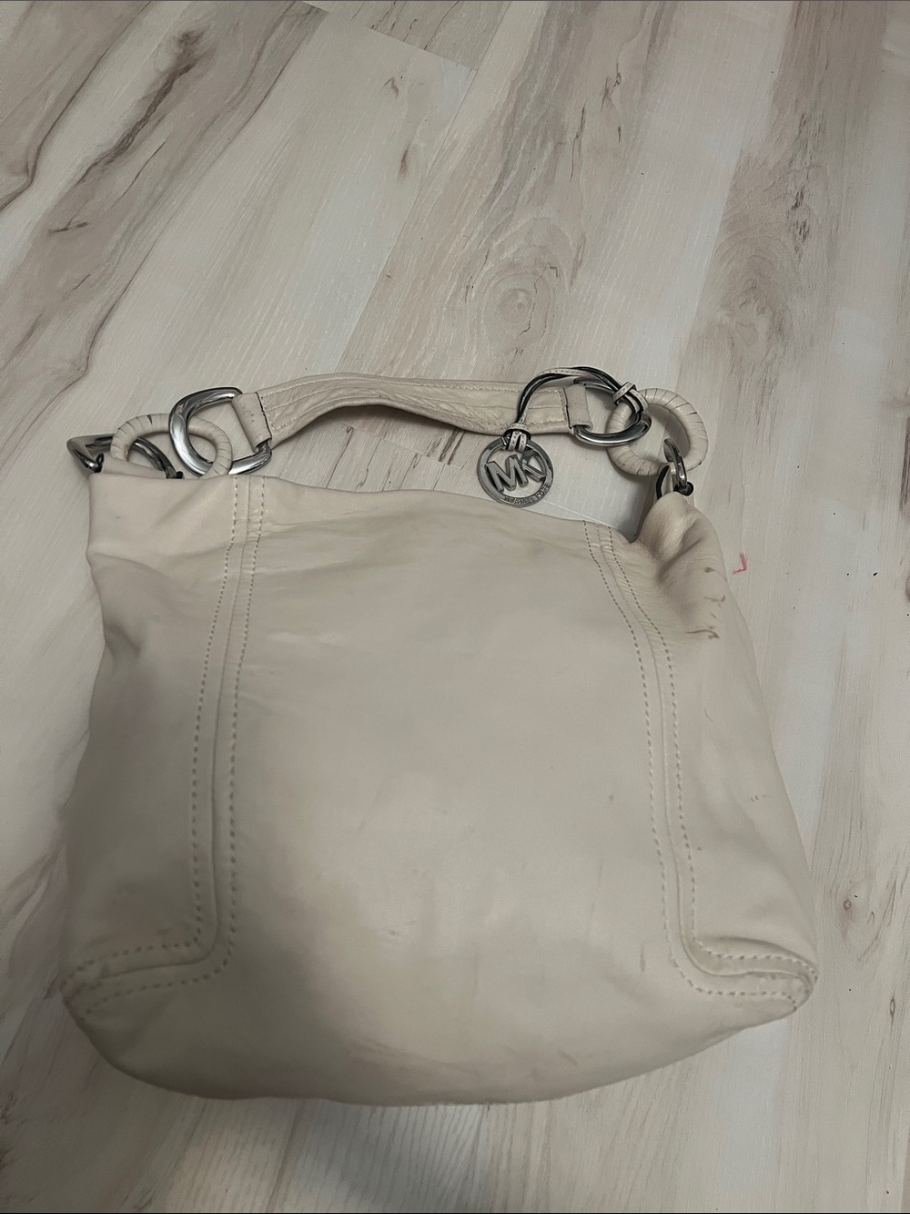 Michael Kors Cream Leather Hobo Bag